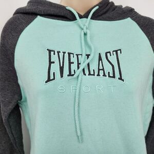 Pullover Hoodie Everlast Size Small Green Gray Hooded Embroidery Logo Sweatshirt
